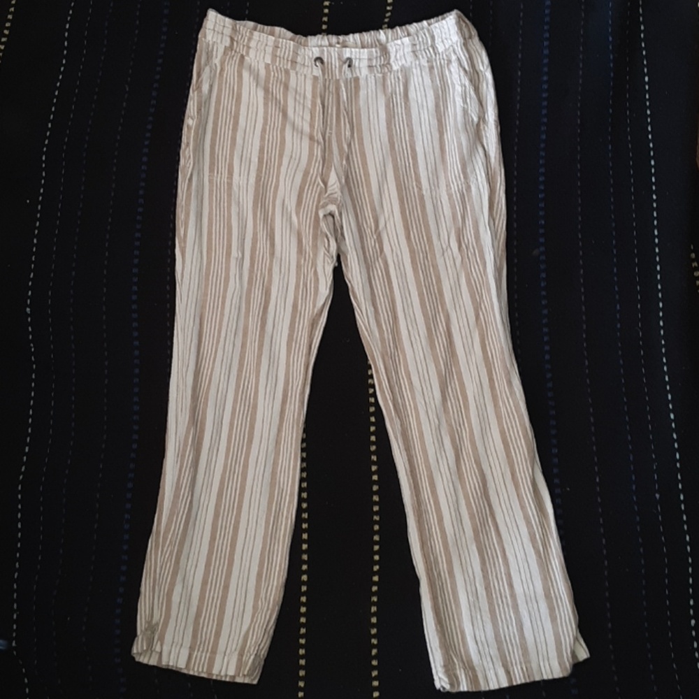 Per Se "Striped Linen Pants"